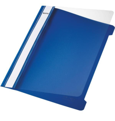 Schnellhefter Standard 4197-00-35, A5, blau, Polyvinylchlorid (PVC), 250g, Vorderdeckel transparent