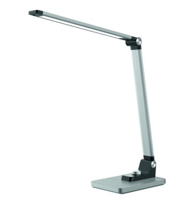 LED-Schreibtischlampe Joa, silber, mit Standfuß, dimmbar