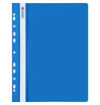 Schnellhefter Office to go 102015230, A4, blau, Polyvinylchlorid (PVC), 80g, Vorderdeckel transparent