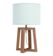 Tischlampe Beker, Holz Weiß