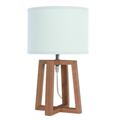 Schreibtischlampe Beker, wei&szlig;/holz, mit Standfu&szlig;