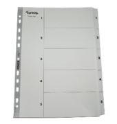 Kartonregister 29230, 1 bis 5, A4, graue Taben, 5-teilig
