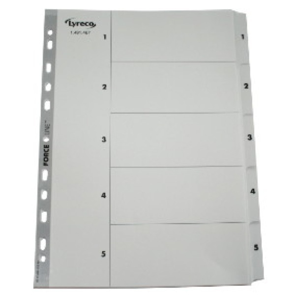 Alpedia Kartonregister 29230, 1 bis 5, A4, graue Taben, 5-teilig 4255704331844 Alpedia