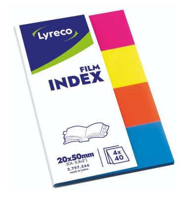 Haftmarker 2797346, pink/gelb/blau/orange, Rechteckig