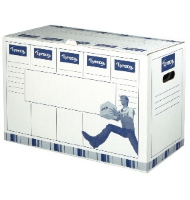 Archivbox 7762001, A4, wei&szlig;/blau, Karton