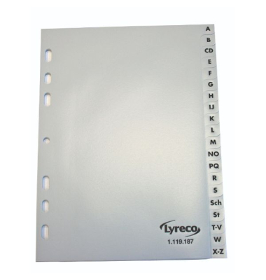 Kunststoffregister 29967, A bis Z, A5, graue Taben, 20-teilig