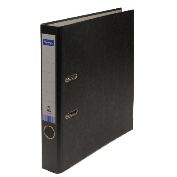 Alpedia Ordner Standard Neutral 10323772, A4 50mm schmal Karton Wolkenmarmor schwarz  Alpedia