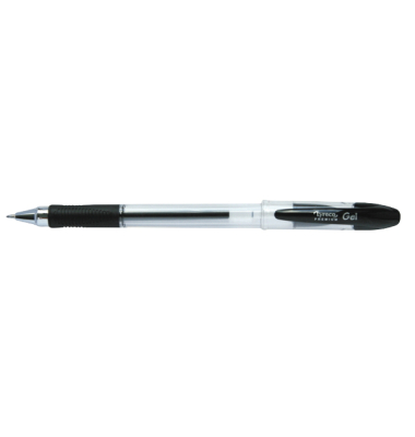 Gelschreiber Neutral Premium Grip, TBC/schwarz, transparent schwarz (Schreibfarbe: schwarz), 0,4mm, mit Kappe