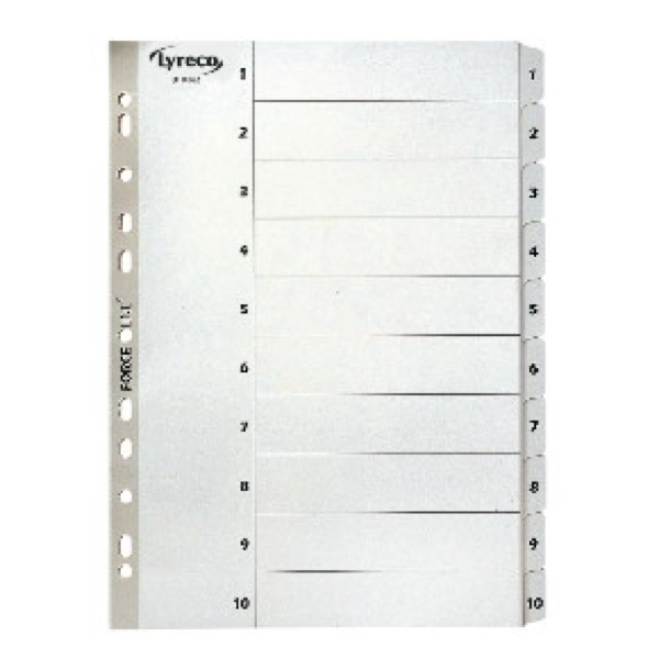 Alpedia Kartonregister 29229, 1 bis 10, A4, graue Taben, 10-teilig 3662168017800 Alpedia