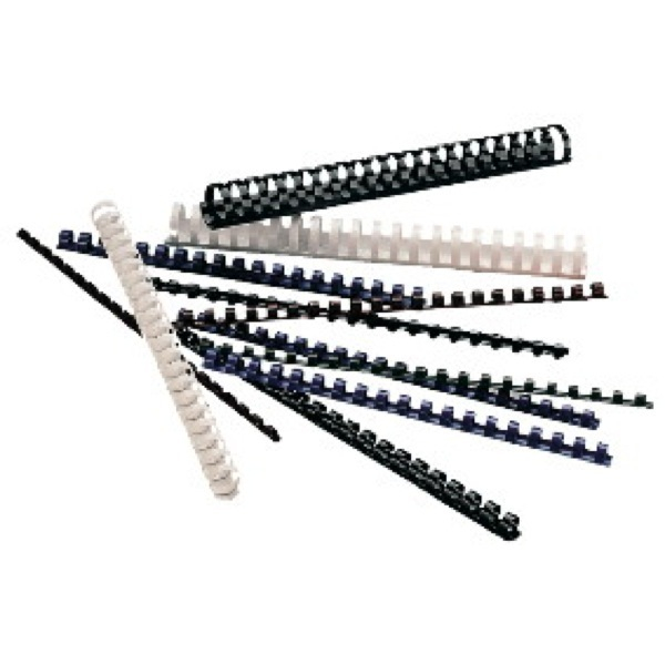 Alpedia Plastikbinderücken 105002, US-Teilung, 21 Ringe auf A4, schwarz, 6mm 3662168007375 Alpedia 200 Stück