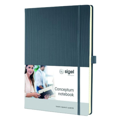 Notizbuch CO648, Conceptum, grau, A4, kariert, 80g, 97 Blatt / 194 Seiten