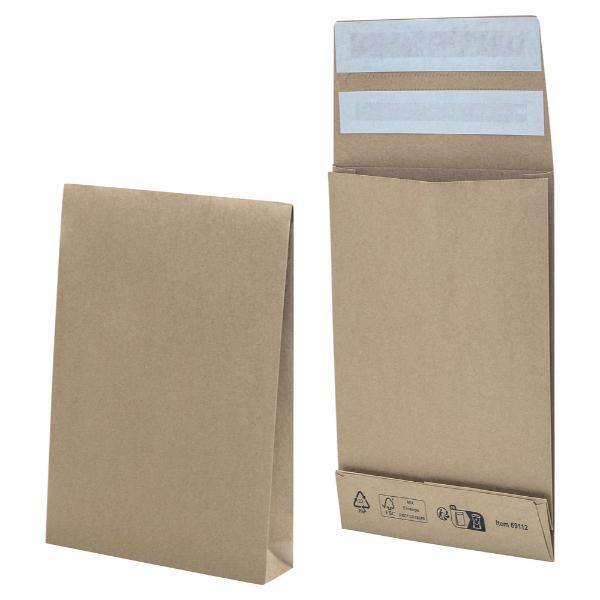 4026283664407 - Faltentaschen e-Green 00069112 C5 ohne Fenster haftklebend 40mm-Falte reißfest 120g braun 4026283664407 250 Stück