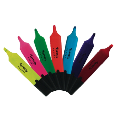 Textmarker 4978505, rot, pink, gelb, blau, violett, orange, grün, Groß Keilspitze