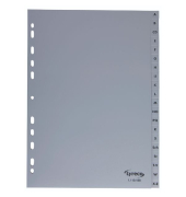 Kunststoffregister 29969, A bis Z, A4, graue Taben, 20-teilig