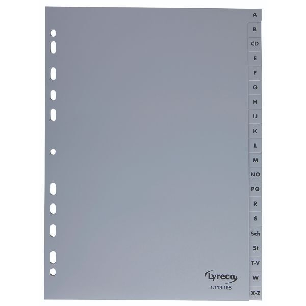 Alpedia Kunststoffregister 29969, A bis Z, A4, graue Taben, 20-teilig 4255704328639 Alpedia