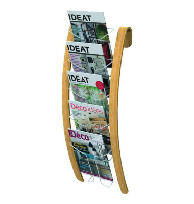 Holzwanddisplay 5 Fächer HolzWeiß