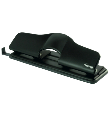 4-fach-Locher Lyreco PH-350, schwarz, bis 2mm 20 Blatt, mit Anschlagschiene