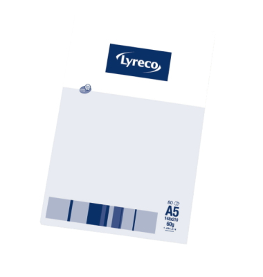 Briefblock 400012466, Lineatur 5 / kariert, A5, 60g, wei&szlig;, 80 Blatt