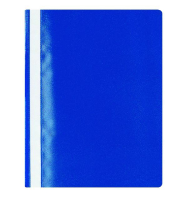 Schnellhefter 400128297, A4, blau, Polypropylen (PP), 80g, Vorderdeckel transparent