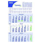 Neutral 3-Monatskalender, 29,7 x 44,8cm, blaugrünweiß, 2025