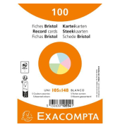 Karteikarten 10554E farbig sortiert A6 blanko 205g 