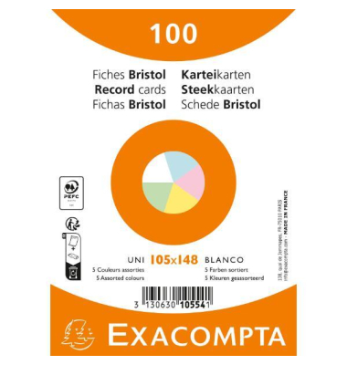 Karteikarten 10554E farbig sortiert A6 