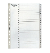 Kartonregister 29227, 1 bis 20, A4, graue Taben, 20-teilig