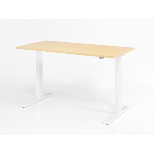 4032062190845 - Schreibtisch XMKA elektrisch höhenverstellbar 70-120cm (H) 160x80cm (BxT) Rechteckig ahorn   weiß 4032062190845 Hammerbache