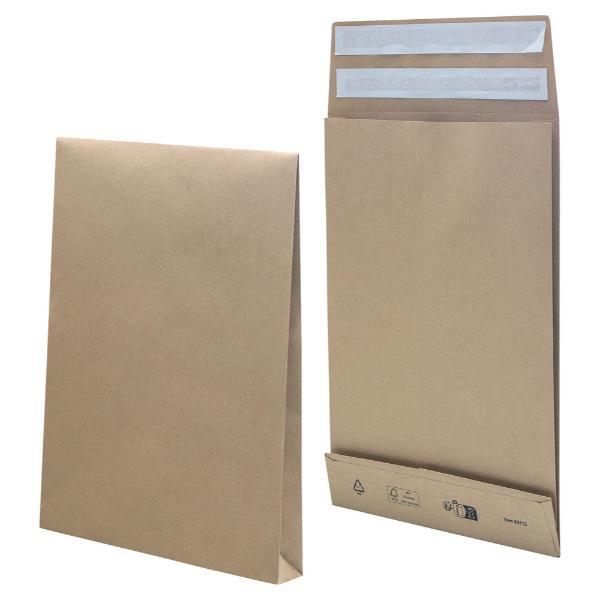 4026283664414 - Faltentaschen e-Green 00069113 B4 ohne Fenster haftklebend 50mm-Falte reißfest 120g braun 4026283664414 250 Stück