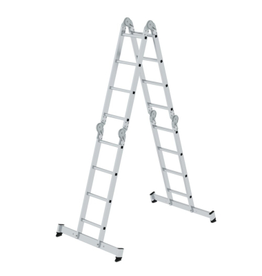 Multifunktionsleiter 11111 nivello, 4x 4 Stufen, silber, Aluminium