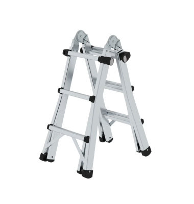 Teleskopleiter 32013 oTraverse, 4x 3 Stufen, silber, Aluminium