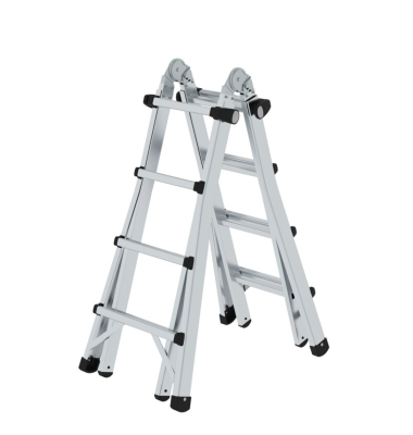 Teleskopleiter 32015 oTraverse, 4x 4 Stufen, silber, Aluminium
