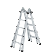 Teleskopleiter 32017 oTraverse, 4x 5 Stufen, silber, Aluminium