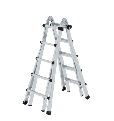 Teleskopleiter 32017 oTraverse, 4x 5 Stufen, silber, Aluminium