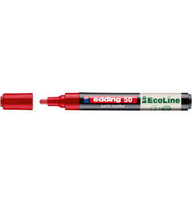 Lackmarker 50 EcoLine, 4-50-002, rot, 2-3mm Rundspitze