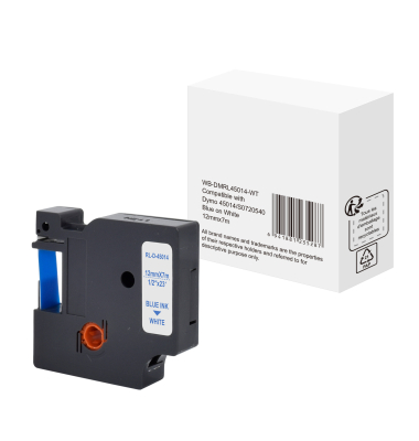 Schriftband 45014/S0720540, 12mm x 7m, blau/weiß, nein, kompatibel zu D1 45014 / S0720540
