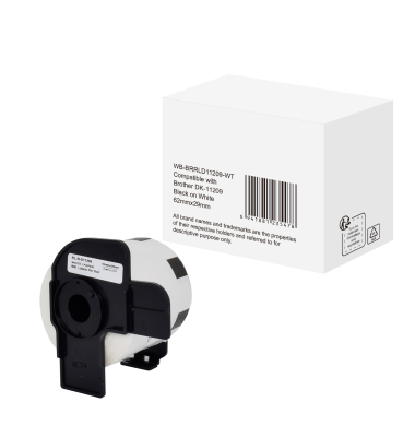 Etikett wie Brother DK-11209 62x29mm sw auf ws 800St