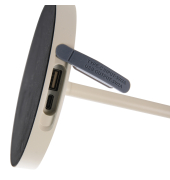 LED-Schreibtischlampe Alpha, beige, mit Standfu&szlig;, dimmbar