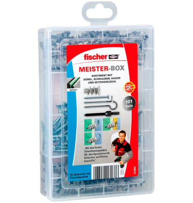 Meister-Box - GK + S + H Dübel- und Schrauben-Sortiment 100 Stück