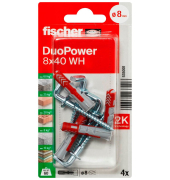 DuoPower 8x40 WH 2K Dübel mit Schrauben Ø 8 mm x 40 mm