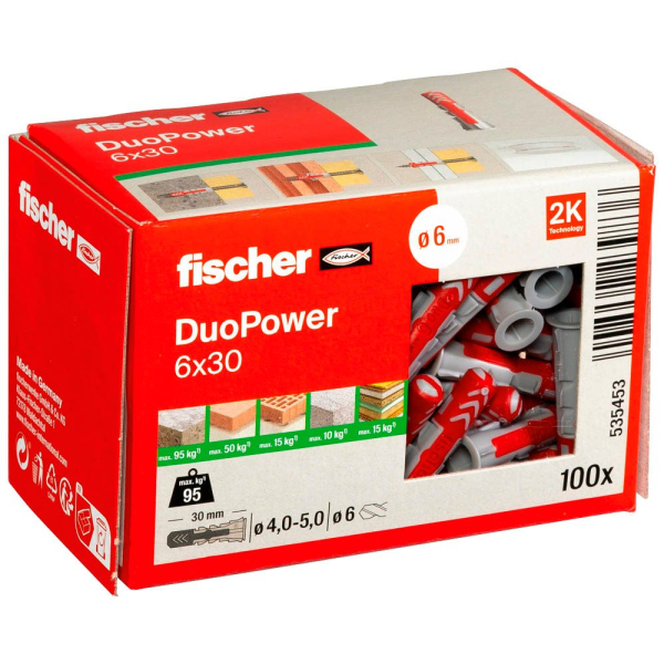 4048962239836 - - duopower 6 x 30 universaldübel leistungsstarker 2-KOMPONENTEN-DÜBEL kunststoffdübel zur befestigung in beton ziegeln