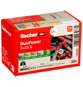DuoPower 5x25 S 2K Dübel mit Schrauben Ø 5 mm x 25 mm
