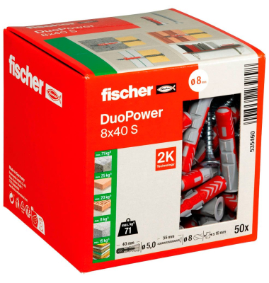 DuoPower 8x40 S 2K Dübel mit Schrauben Ø 8 mm x 40 mm