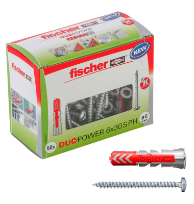 DuoPower 6x30 S PH 2K Dübel mit Schrauben Ø 6 mm x 30 mm