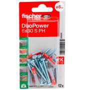 DuoPower 6x30 S PH K  2K Dübel mit Schrauben Ø 6 mm x 30 mm