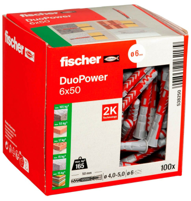 DuoPower 6x50 2K Universaldübel-Sortiment Ø 6 mm x 50 mm