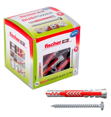 DuoPower 8x65 S PH 2K Dübel mit Schrauben Ø 8 mm x 65  mm