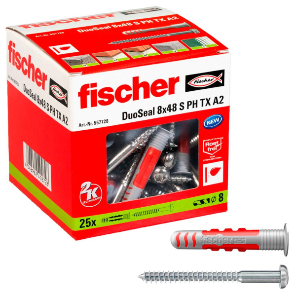 4048962402728 - - 557728 duoseal 8 x 48 s universaldübel für nassbereiche (25 stk) mit schrauben leistungsstarke 2-KOMPONENTEN-DÜBEL a