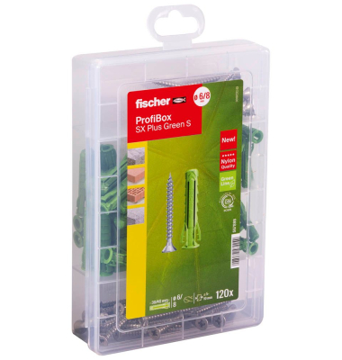 ProfiBox - SX Plus Green S Dübel- und Schrauben-Sortiment Ø 4,5568 mm x 304055 mm