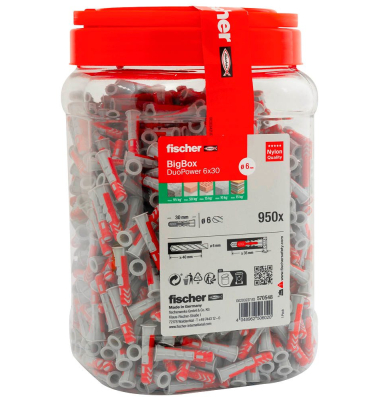 BigBox - DuoPower 6x30 Universaldübel-Sortiment 950 Stück